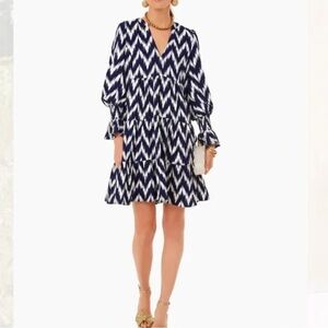 Tuckernuck Pomander Place Ikat Navy Blue Kenzo Mini Dress XS